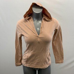 Earth Addict Women's 34 Beige Tan Long Sleeve Hood